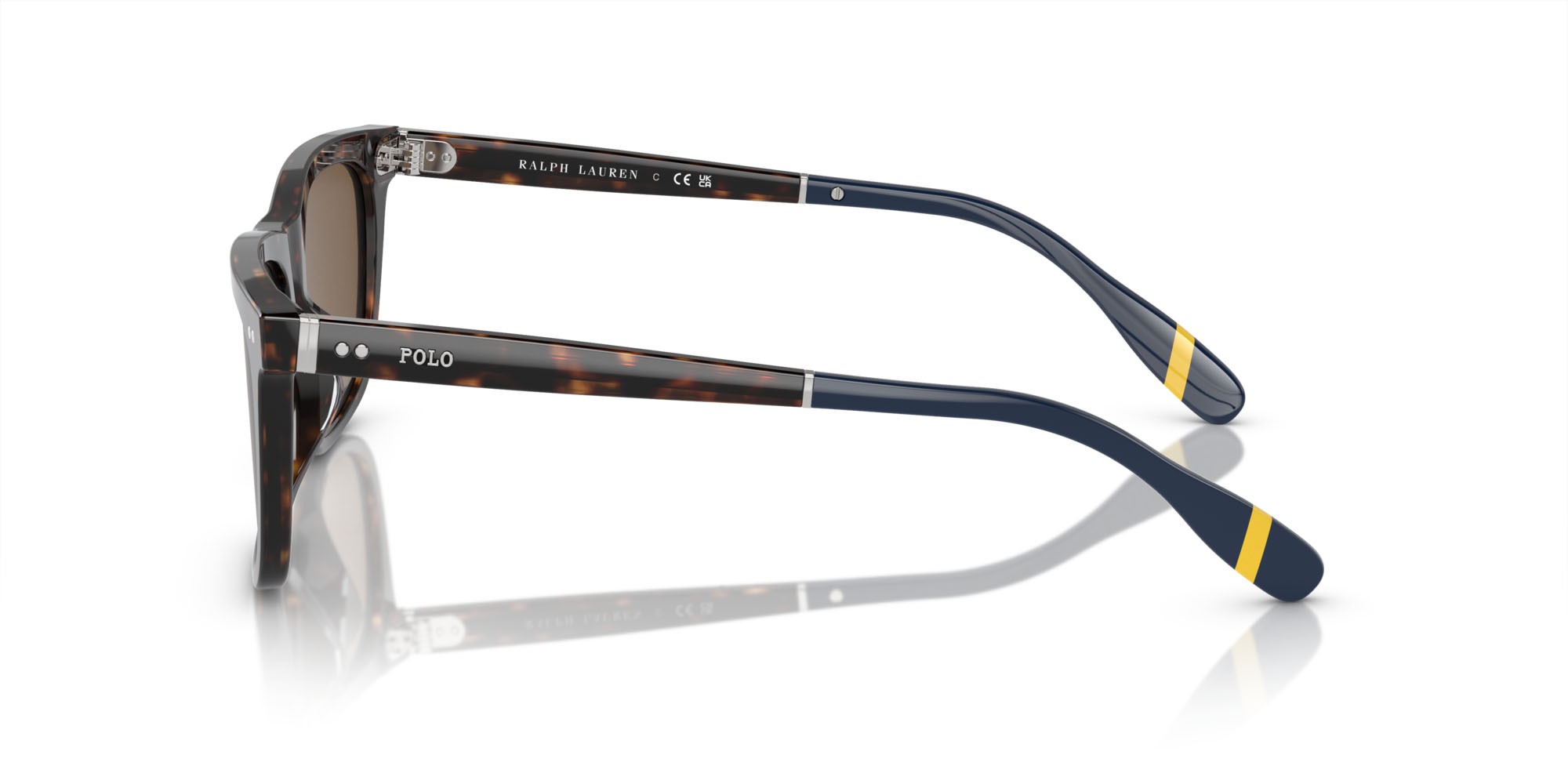 Sunglasses Polo PH 4205U (500373) color havana scuro lucido shape square lenses marrone