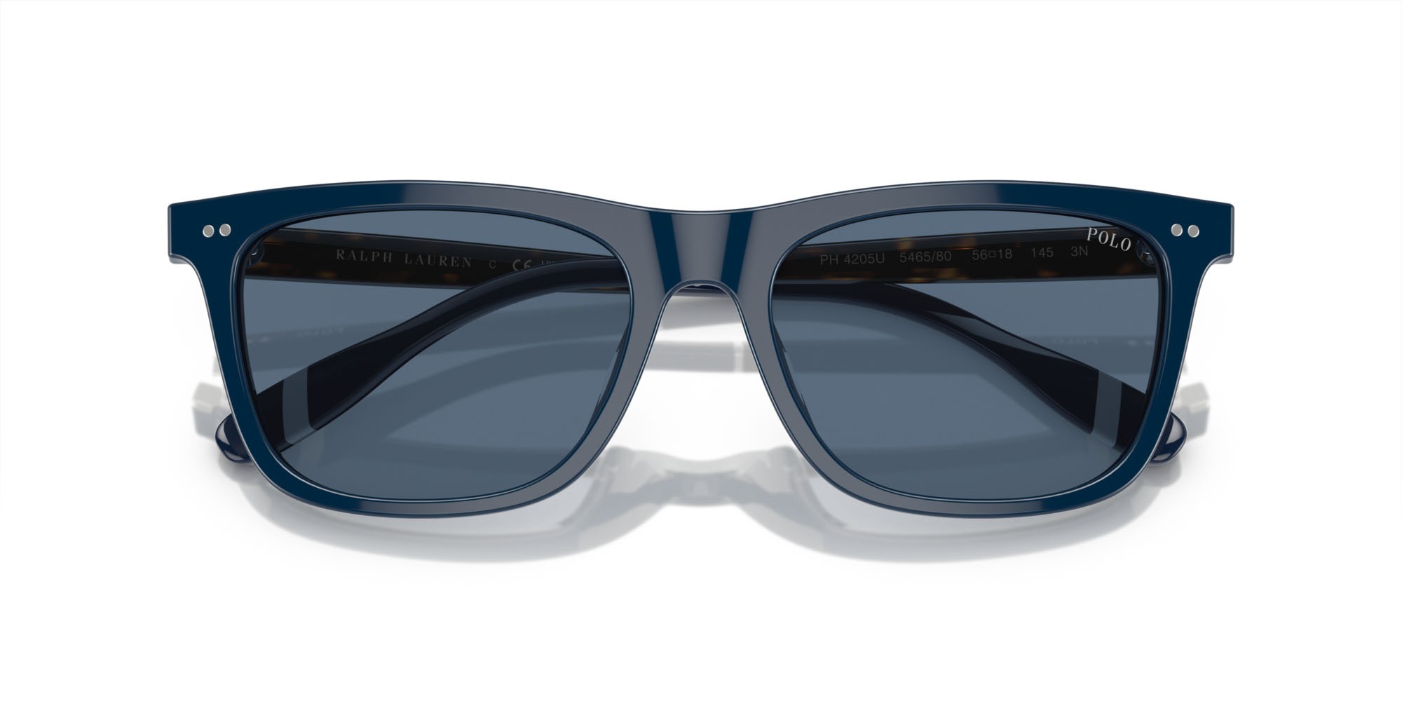 Occhiali da sole Polo PH 4205U (546580) colore blu navy brillante forma quadrato lenti blu