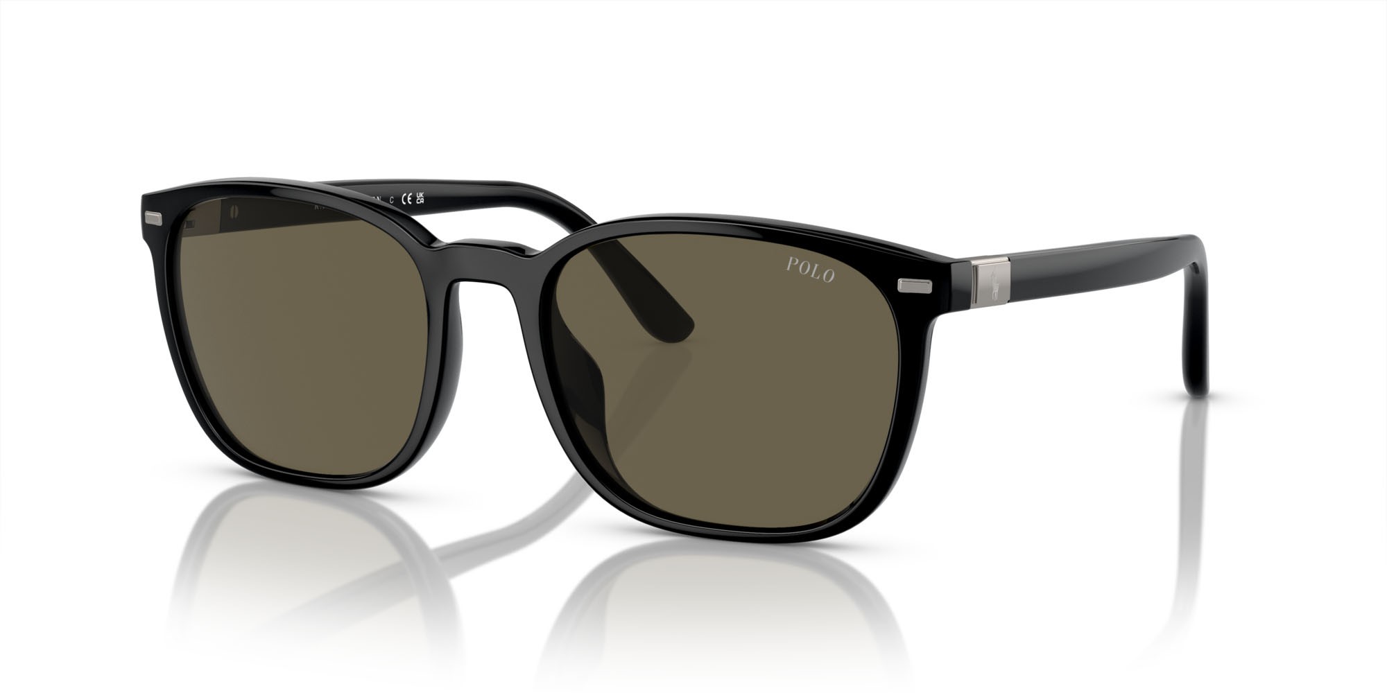 Occhiali da sole Polo PH 4208U (5001/3) colore nero lucido forma quadrato lenti marrone