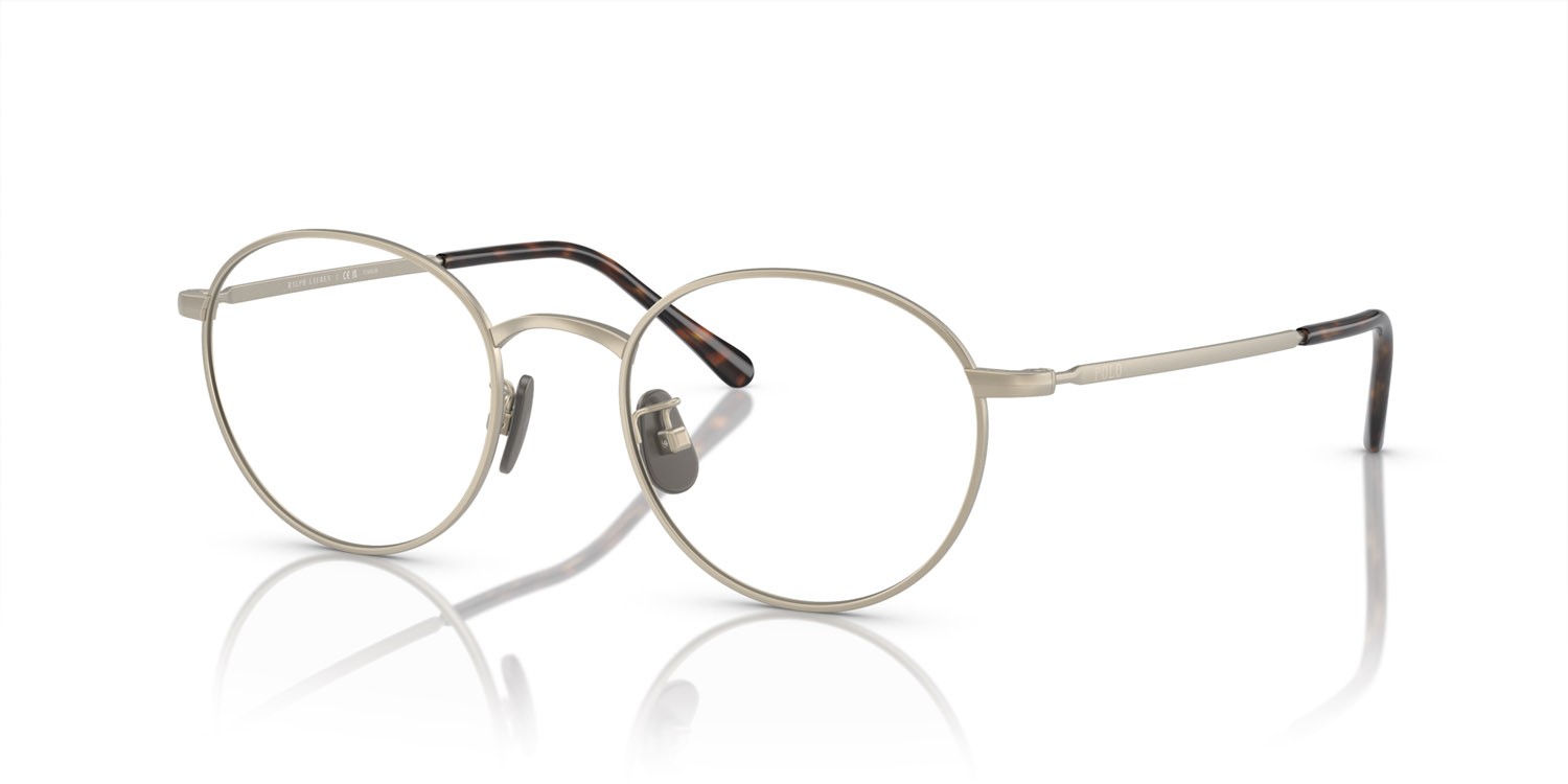 Eyeglasses Polo PH 1221TD (9211) color oro pallido semi-brillante shape round lenses lente demo