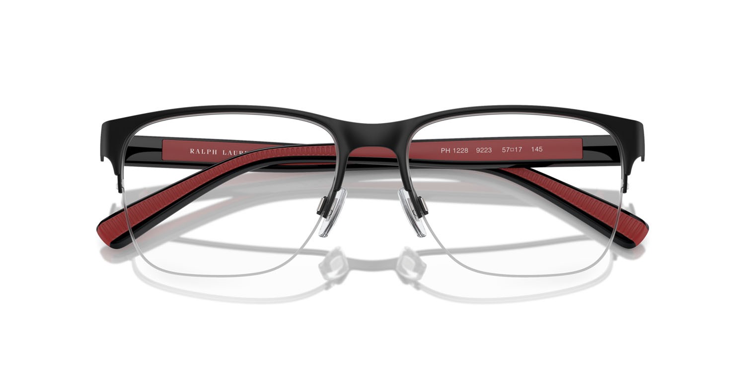 Occhiali da vista Polo PH 1228 (9223) colore nero opaco forma quadrato lenti lente demo