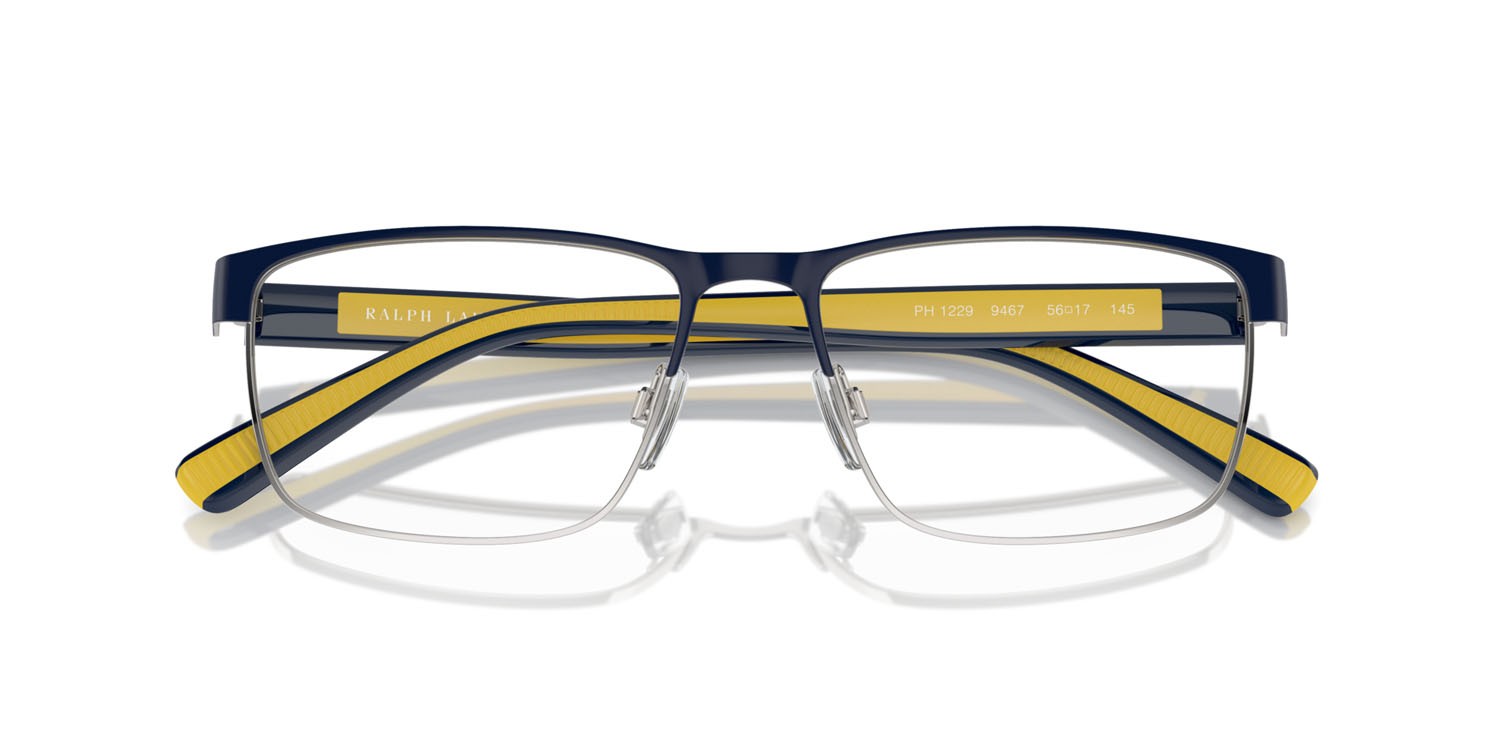 Occhiali da vista Polo PH 1229 (9467) colore semi shiny navy blue/silver forma rettangolare lenti lente demo