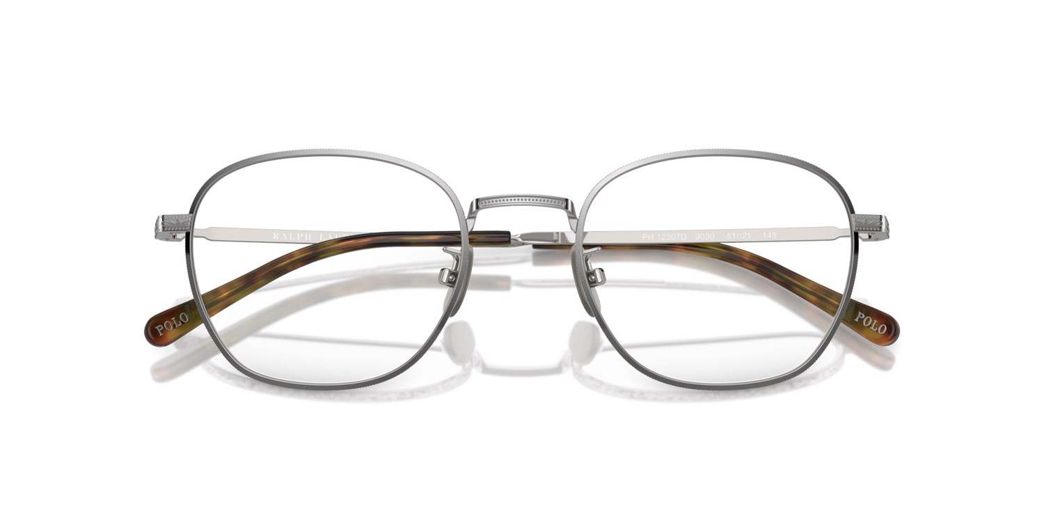 Eyeglasses Polo PH 1230TD (9030) color argento spazzolato lucido shape square lenses lente demo