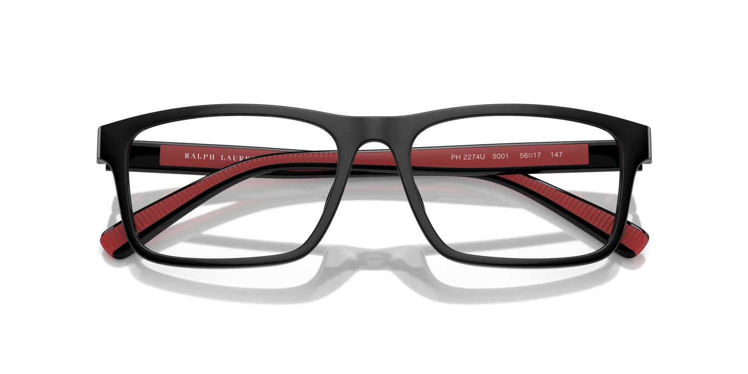 Eyeglasses Polo PH 2274U (5001) color nero lucido shape rectangle lenses lente demo