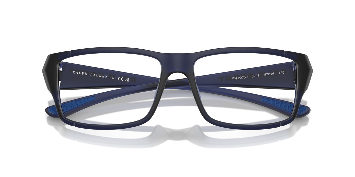Brillen Polo PH 2275U (5903) farbe blu opaco trasparente form rechteckig gläser lente demo