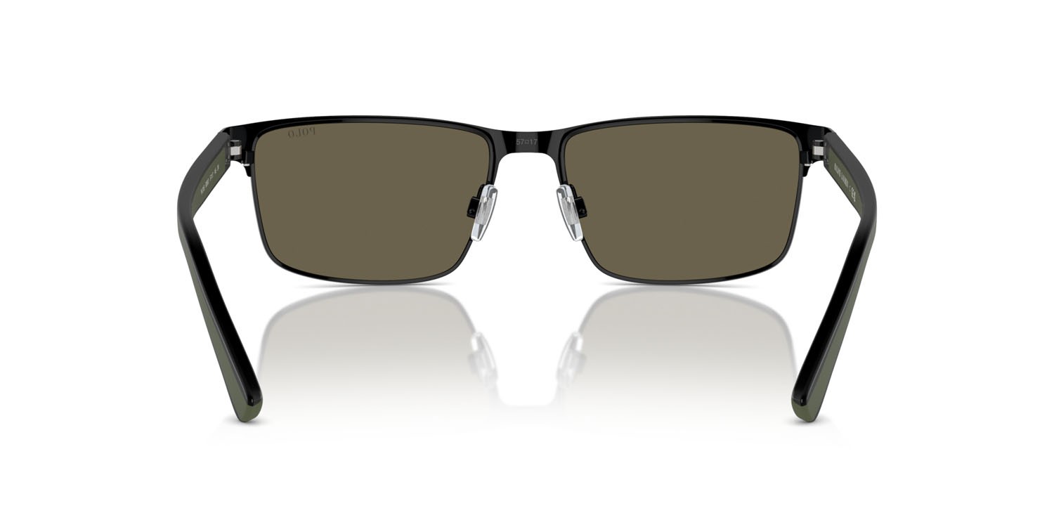 Occhiali da sole Polo PH 3155 (9258/3) colore nero lucido forma rettangolare lenti marrone