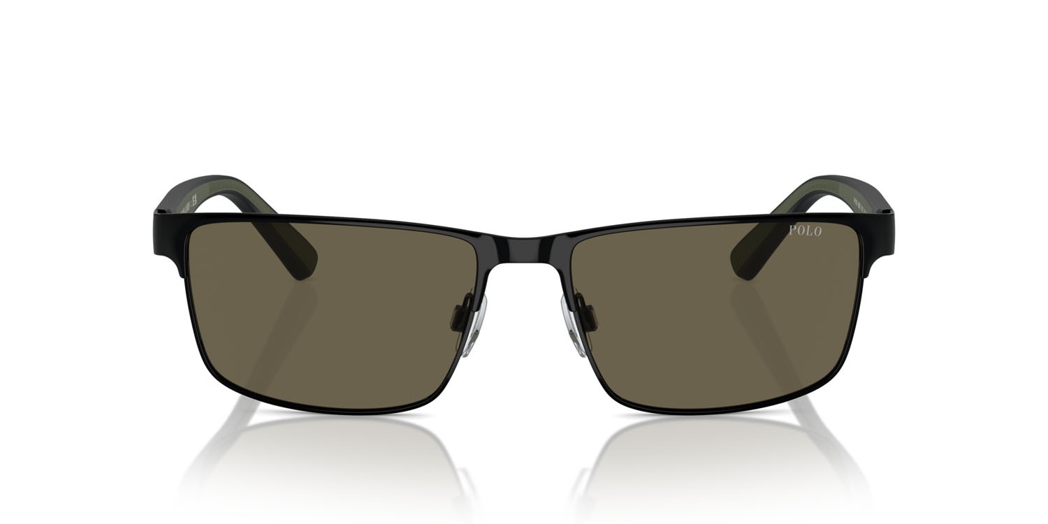 Occhiali da sole Polo PH 3155 (9258/3) colore nero lucido forma rettangolare lenti marrone