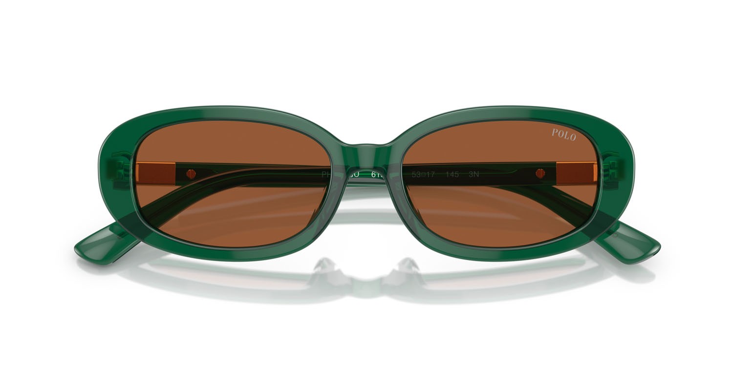 Sonnenbrillen Polo PH 4198U (619573) farbe verde trasparente lucido form oval gläser marrone