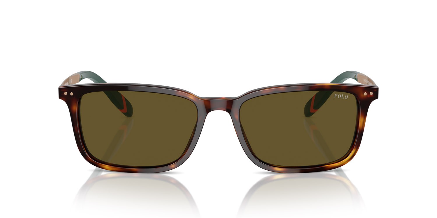 Occhiali da sole Polo PH 4212 (613773) colore marrone tartarugato brillante forma rettangolare lenti verde oliva