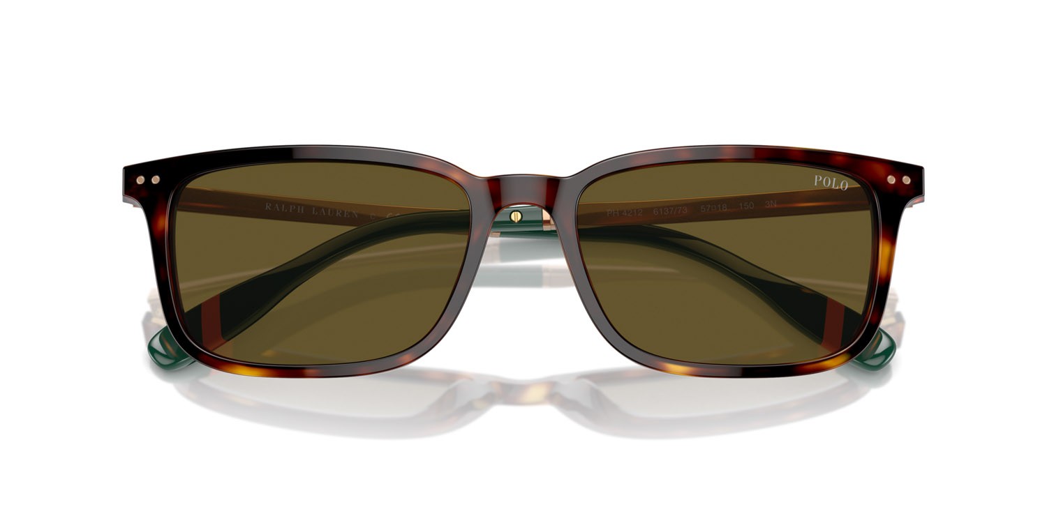 Occhiali da sole Polo PH 4212 (613773) colore marrone tartarugato brillante forma rettangolare lenti verde oliva