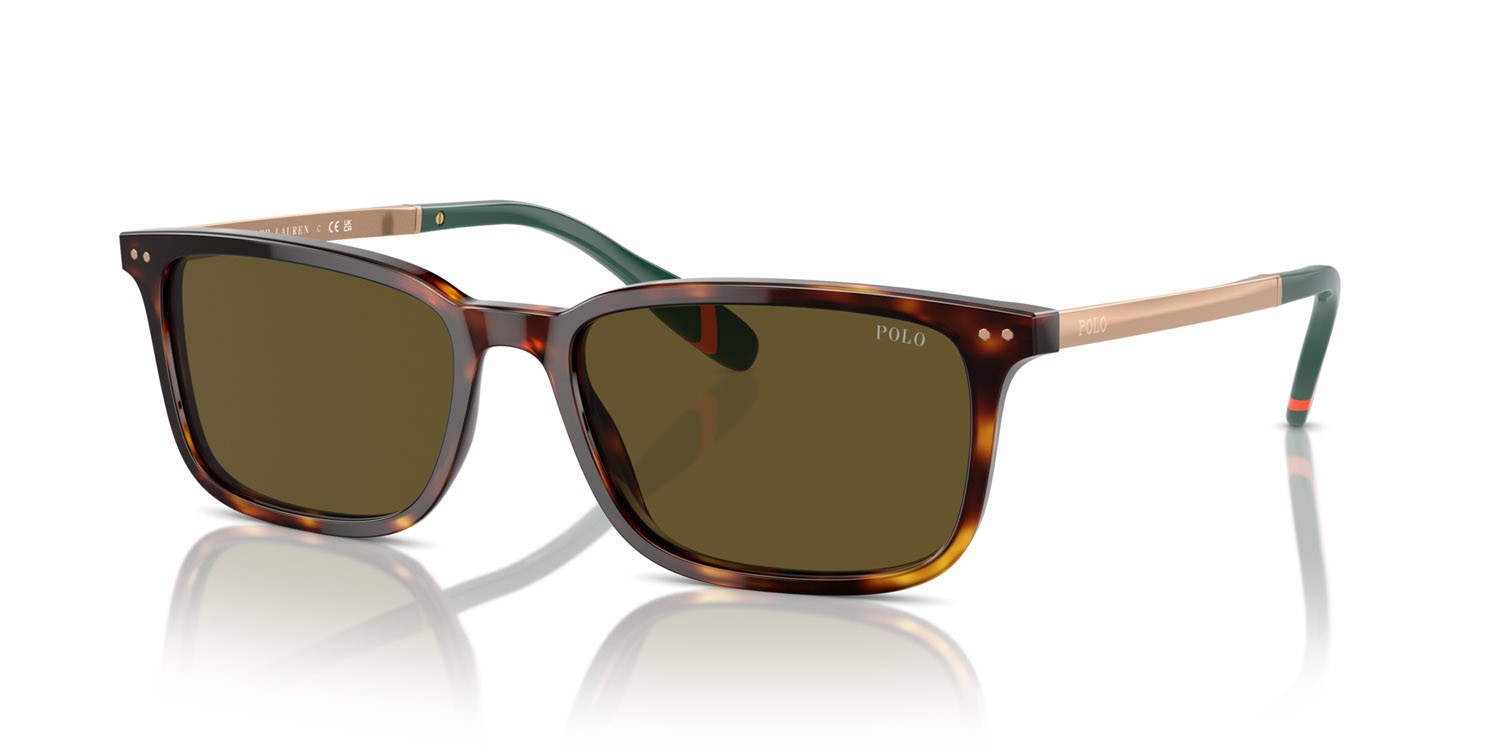 Occhiali da sole Polo PH 4212 (613773) colore marrone tartarugato brillante forma rettangolare lenti verde oliva
