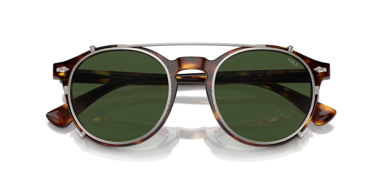 Occhiali da sole Polo PH 4218 (613771) colore marrone tartarugato brillante forma rotondo lenti verde bottiglia