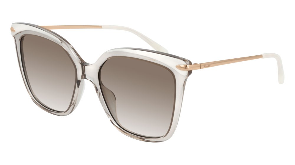 Sunglasses Pomellato PM0093S-004 color gold shape rectangle lenses brown