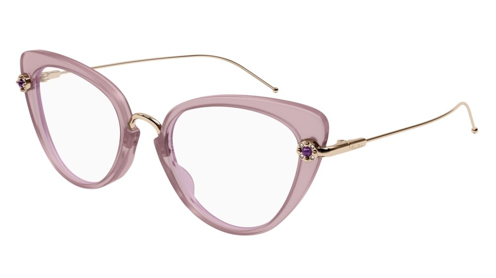 Occhiali da vista Pomellato PM0100O-004 colore gold forma cat eye lenti transparent