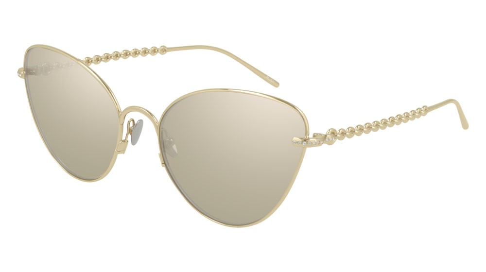 Sunglasses Pomellato PM0101S-003 color gold shape cat eye lenses grey