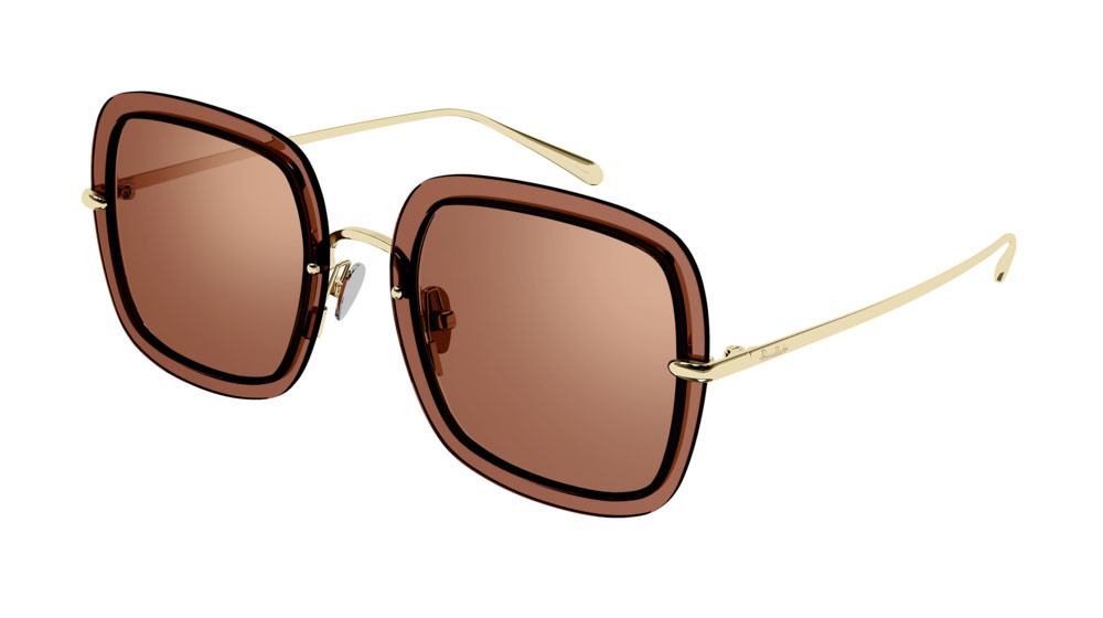 Sunglasses Pomellato PM0106S-003 color gold shape geometric lenses orange