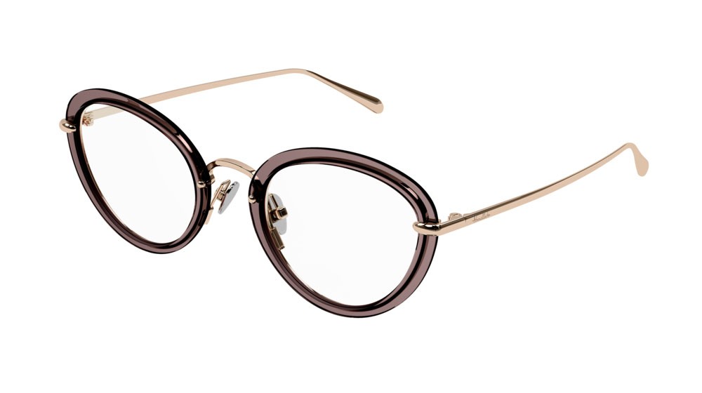 Occhiali da vista Pomellato PM0107O-002 colore gold forma cat eye lenti transparent