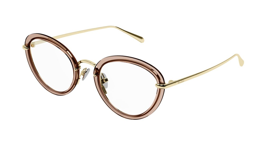 Occhiali da vista Pomellato PM0107O-003 colore gold forma cat eye lenti transparent