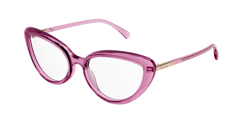 Occhiali da vista Pomellato PM0112O-003 colore pink forma cat eye lenti transparent