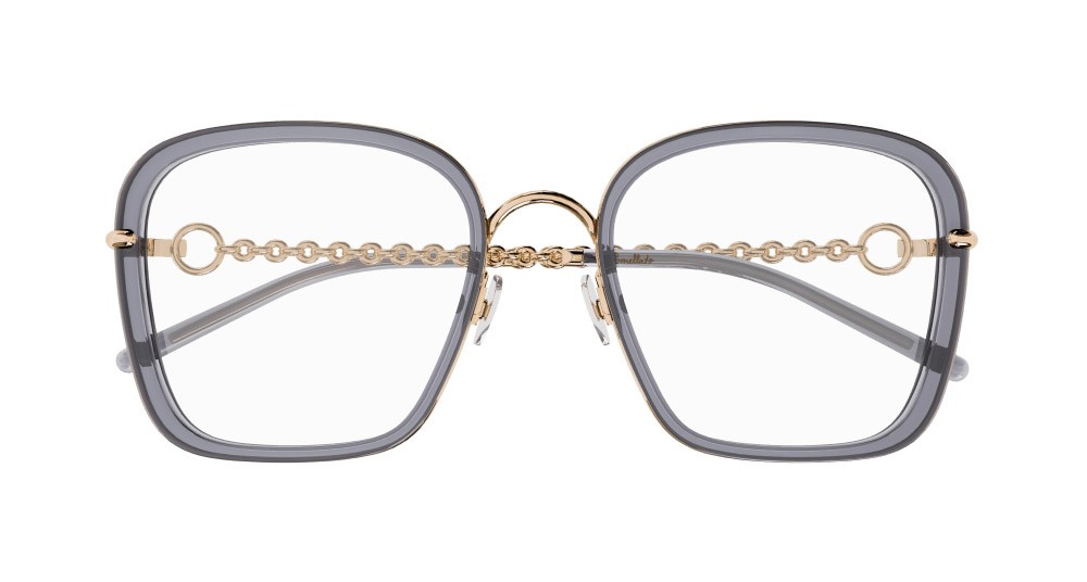 Occhiali da vista Pomellato PM0113O-001 colore oro forma rettangolare lenti trasparente