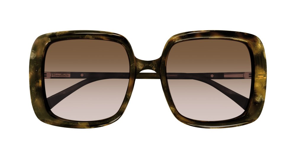 Sunglasses Pomellato PM0116S-002 color havana shape rectangle lenses marrone