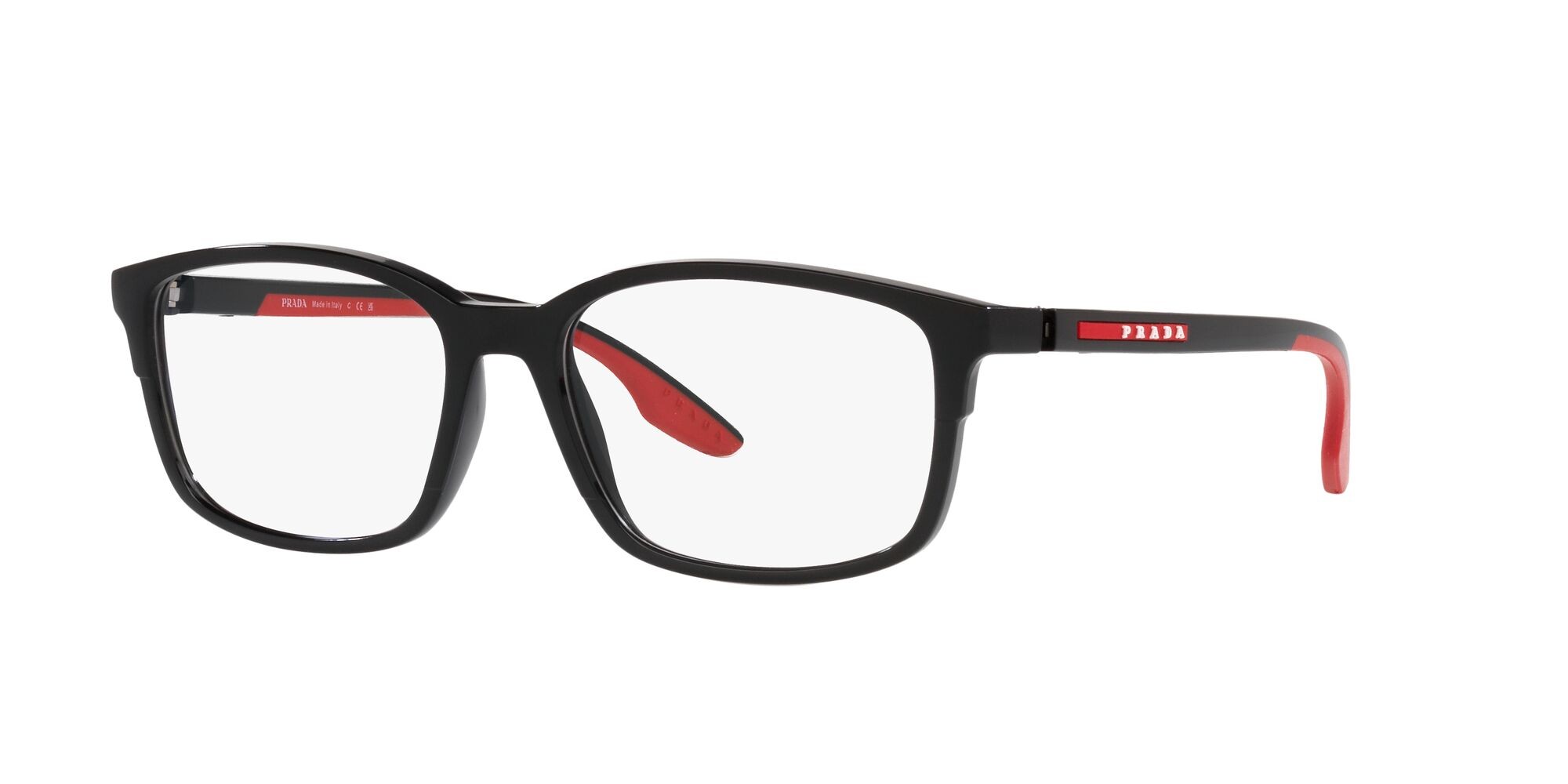 Occhiali da vista Prada Linea Rossa PS 01PV (1AB1O1) colore nero forma quadrato lenti lente demo