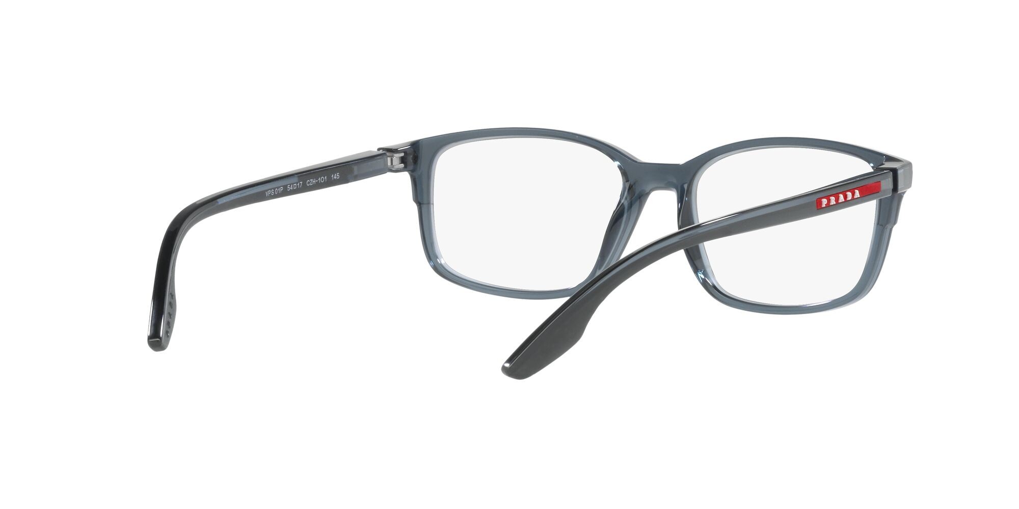 Occhiali da vista Prada Linea Rossa PS 01PV (CZH1O1) colore blu trasparente forma quadrato lenti lente demo