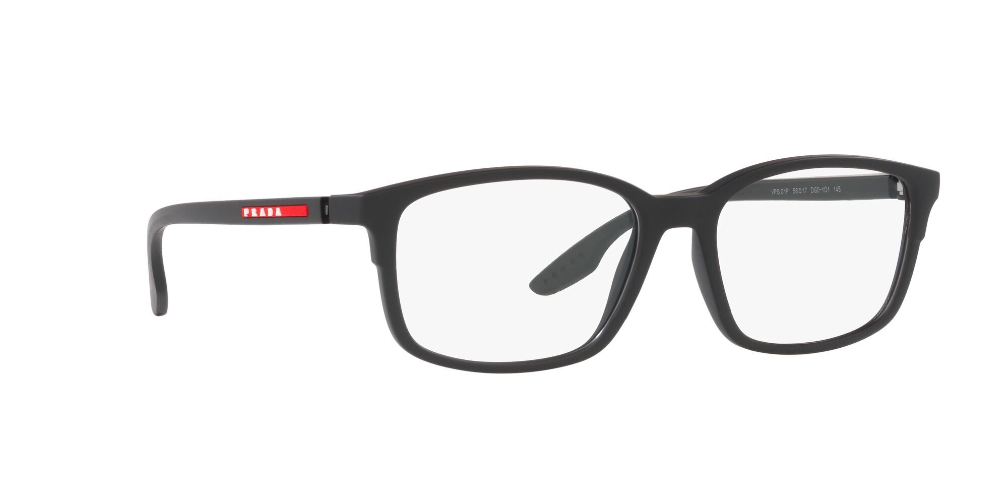 Brillen Prada Linea Rossa PS 01PV (DG01O1) farbe nero effetto gommato form quadratisch gläser lente demo
