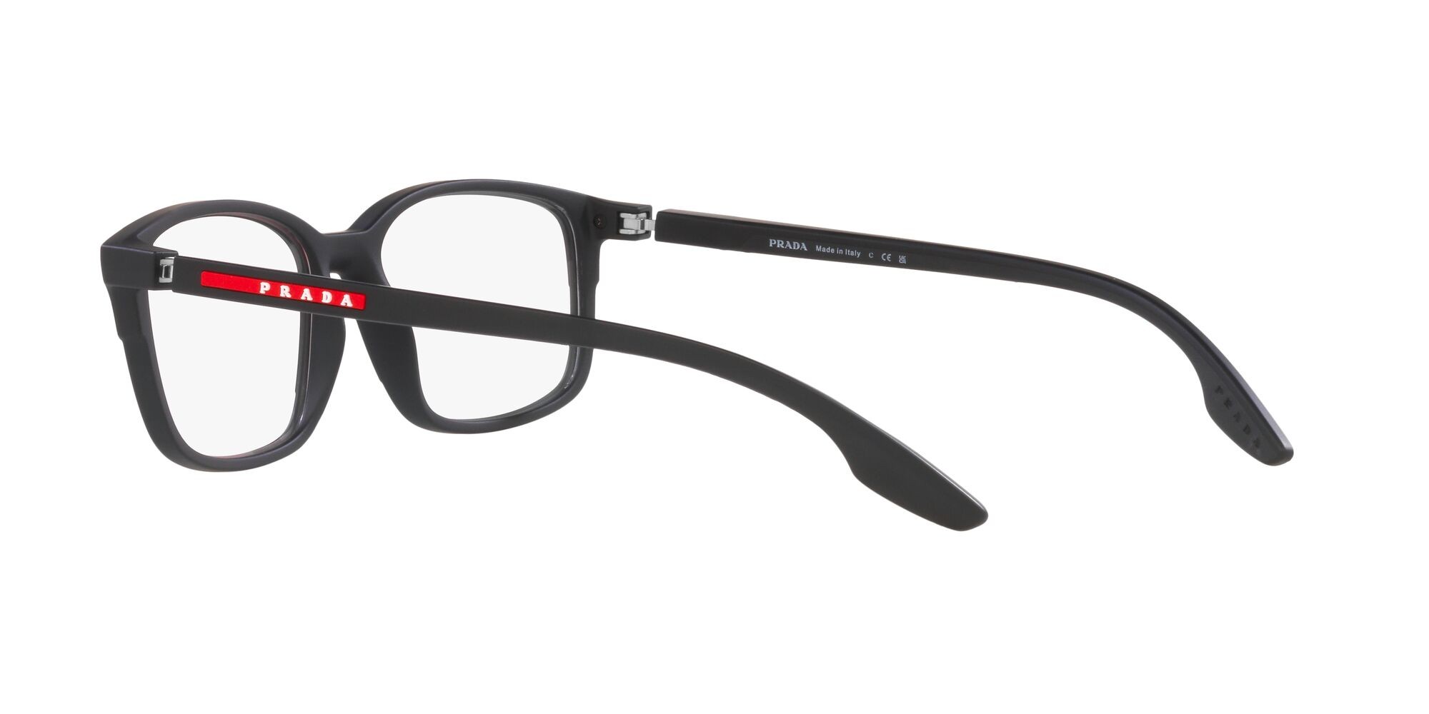 Brillen Prada Linea Rossa PS 01PV (DG01O1) farbe nero effetto gommato form quadratisch gläser lente demo
