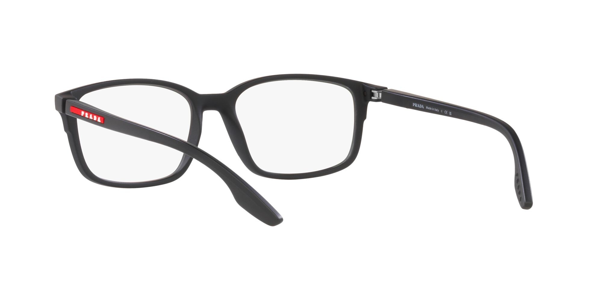 Brillen Prada Linea Rossa PS 01PV (DG01O1) farbe nero effetto gommato form quadratisch gläser lente demo