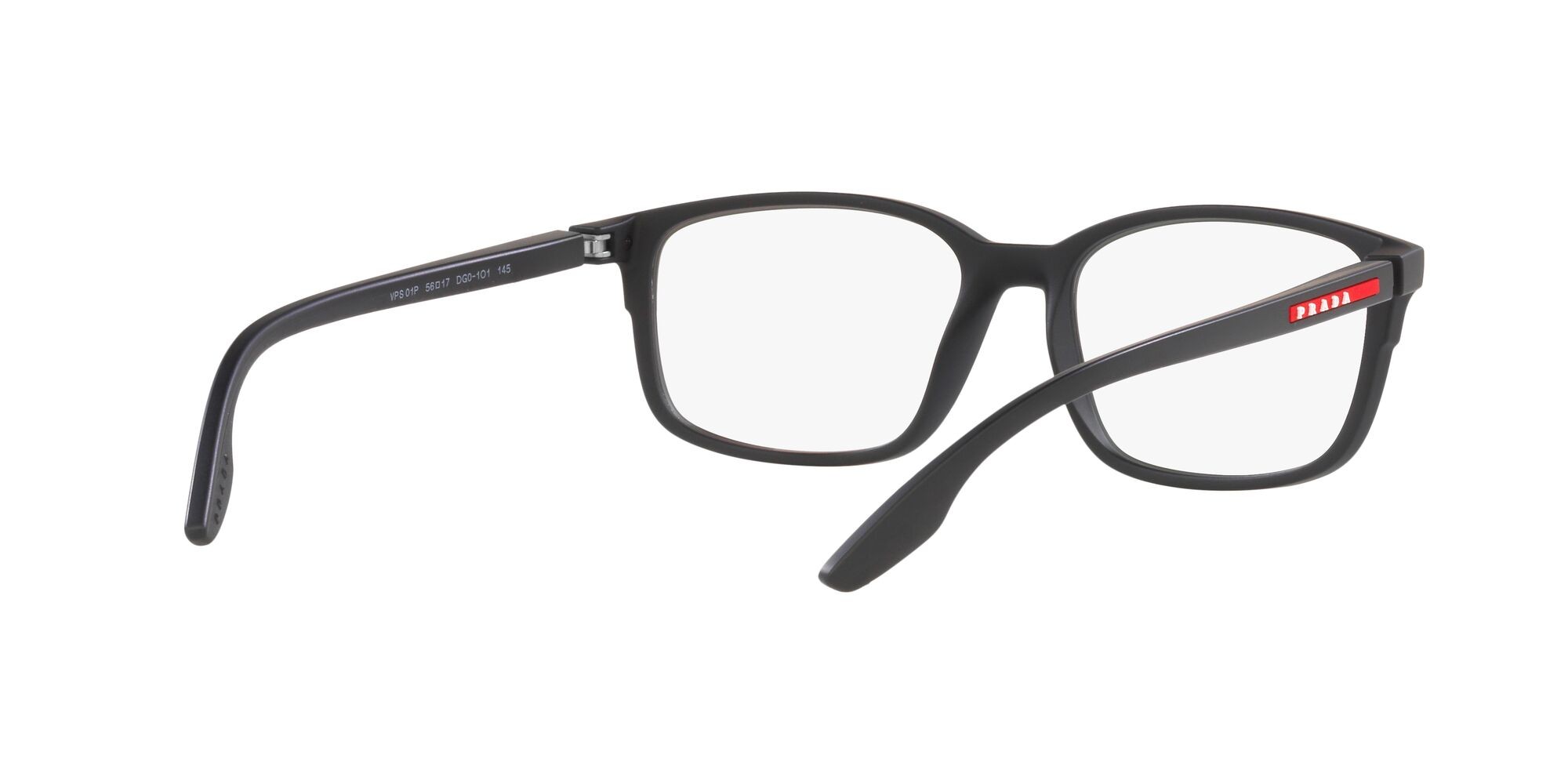 Brillen Prada Linea Rossa PS 01PV (DG01O1) farbe nero effetto gommato form quadratisch gläser lente demo