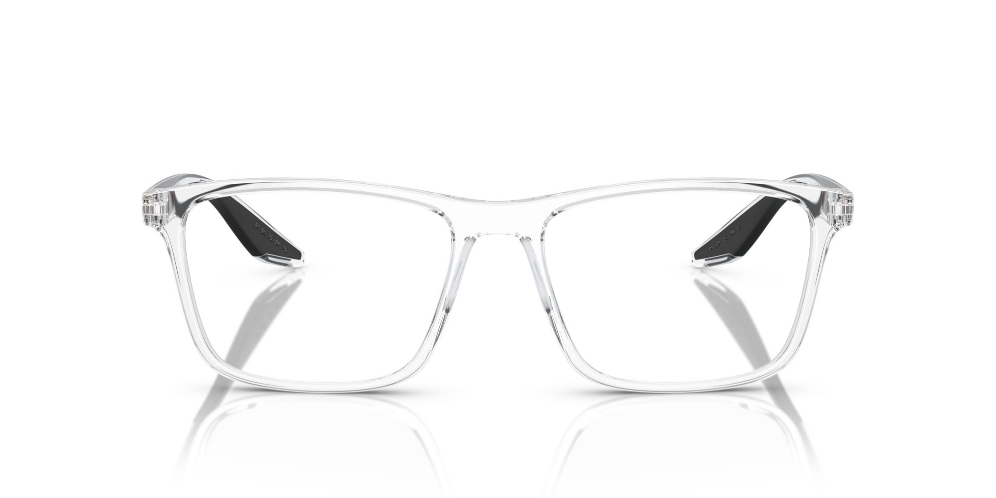 Occhiali da vista Prada Linea Rossa PS 01QV (2AZ1O1) colore cristallo forma quadrato lenti lente demo
