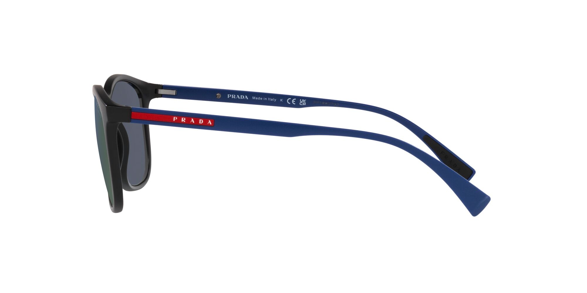 Sonnenbrillen Prada Linea Rossa Lifestyle PS 01TS (16G05U) farbe nero opaco form rechteckig gläser blue tuning multilayer