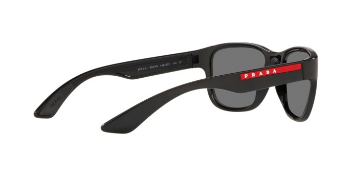 Occhiali da sole Prada Linea Rossa Active PS 01US (1AB5Z1) colore black forma quadrato lenti polar grey