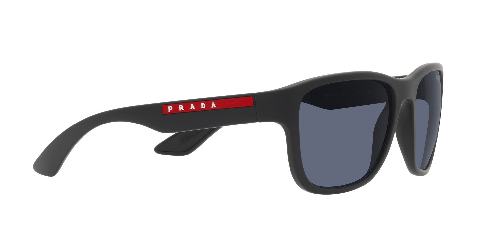 Sonnenbrillen Prada Linea Rossa Active PS 01US (DG009R) farbe gomma nera form quadratisch gläser blue tuning