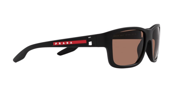 Sonnenbrillen Prada Linea Rossa PS 01WS (1BO50A) farbe nero opaco form quadratisch gläser grigio scuro a specchio