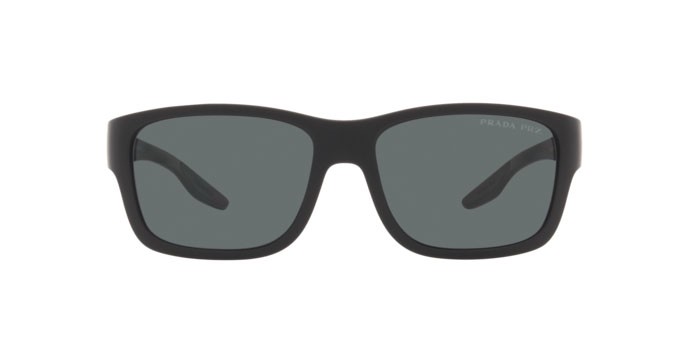 Sonnenbrillen Prada Linea Rossa PS 01WS (DG002G) farbe black rubber form quadratisch gläser polar dark grey