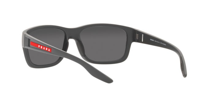 Occhiali da sole Prada Linea Rossa PS 01WS (UFK07H) colore grey rubber forma quadrato lenti dark grey mirror silver polar