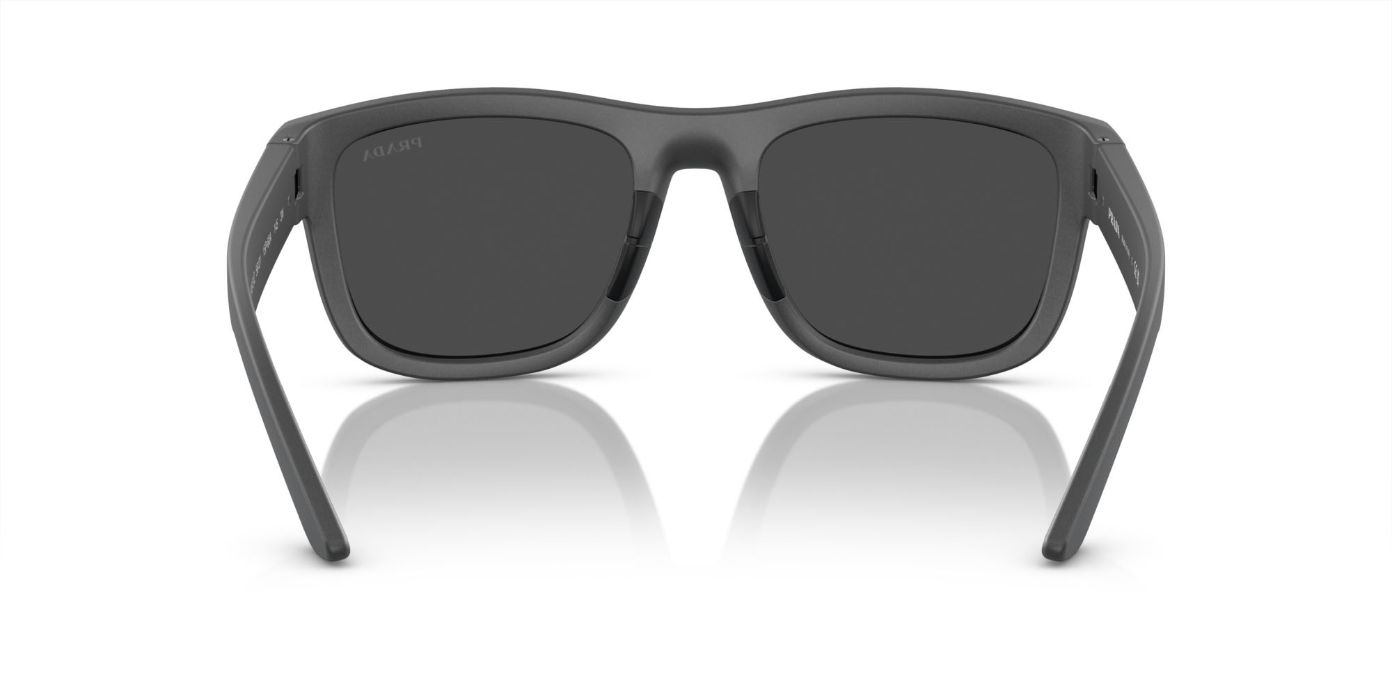 Sunglasses Prada Linea Rossa PS 01ZS (15P60A) color grigio metallizzato opaco shape square lenses grigio argento specchiato