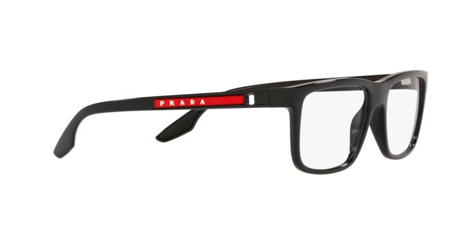 Brillen Prada Linea Rossa PS 02OV (1AB1O1) farbe black form quadratisch gläser demo lens