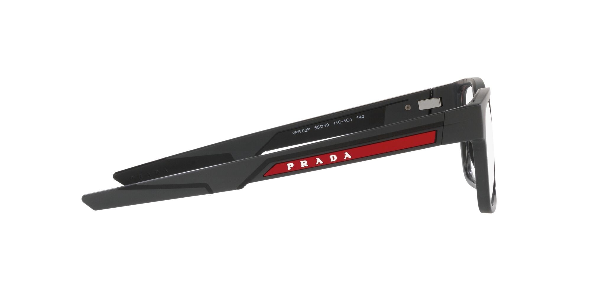 Brillen Prada Linea Rossa PS 02PV (11C1O1) farbe grigio opaco form quadratisch gläser lente demo