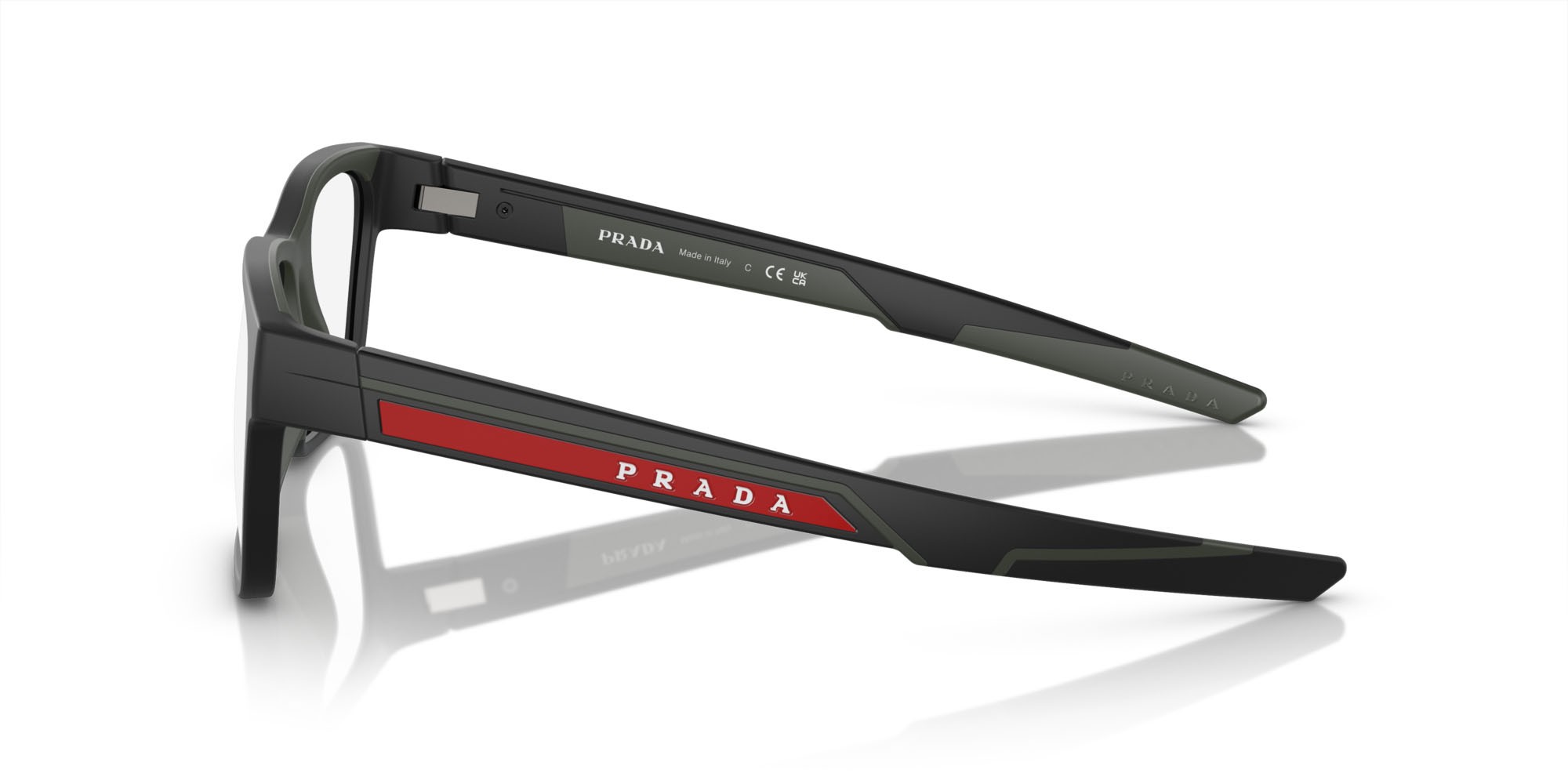 Brillen Prada Linea Rossa PS 02PV (18P1O1) farbe nero opaco form quadratisch gläser lente demo