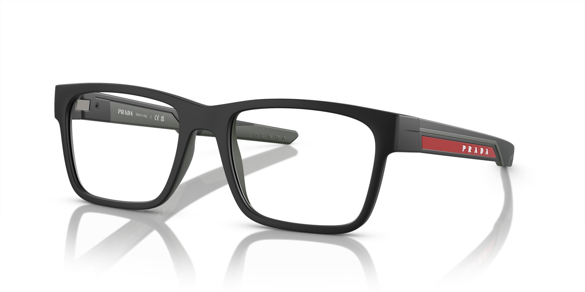 Brillen Prada Linea Rossa PS 02PV (18P1O1) farbe nero opaco form quadratisch gläser lente demo