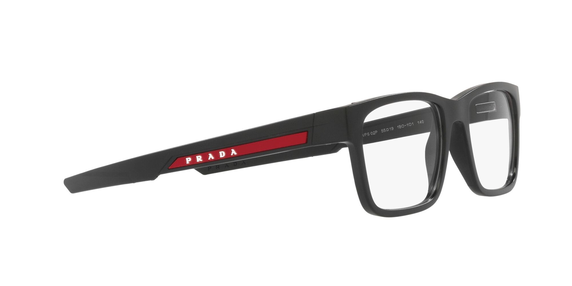 Brillen Prada Linea Rossa PS 02PV (1BO1O1) farbe nero opaco form quadratisch gläser lente demo
