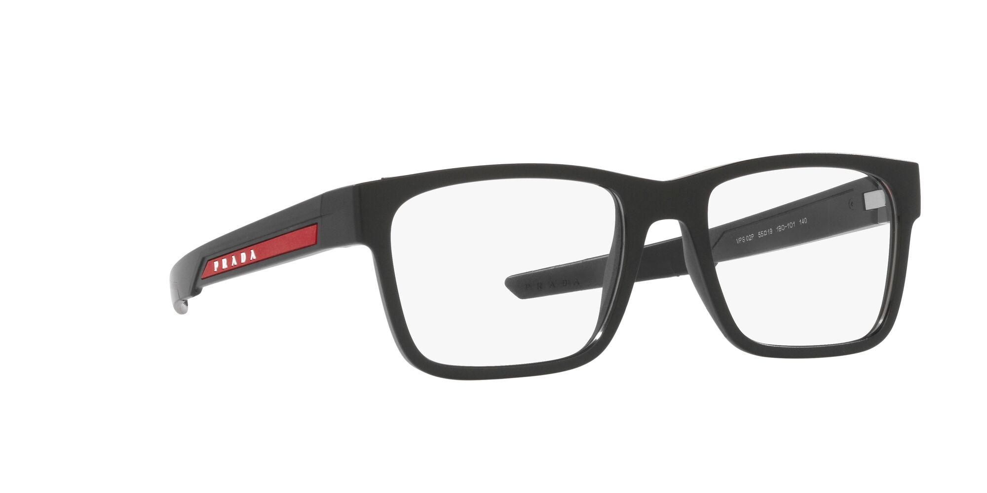 Brillen Prada Linea Rossa PS 02PV (1BO1O1) farbe nero opaco form quadratisch gläser lente demo