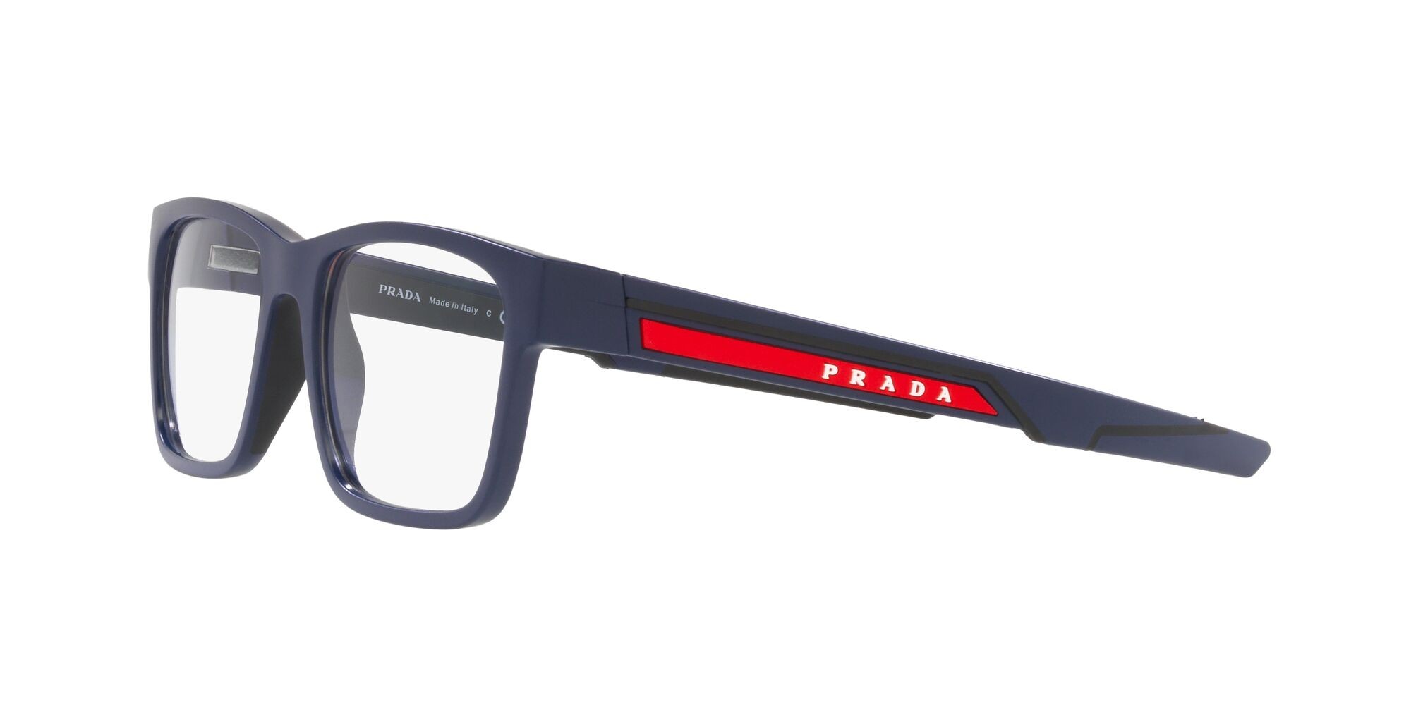 Eyeglasses Prada Linea Rossa PS 02PV (TFY1O1) color blu opaco shape square lenses lente demo