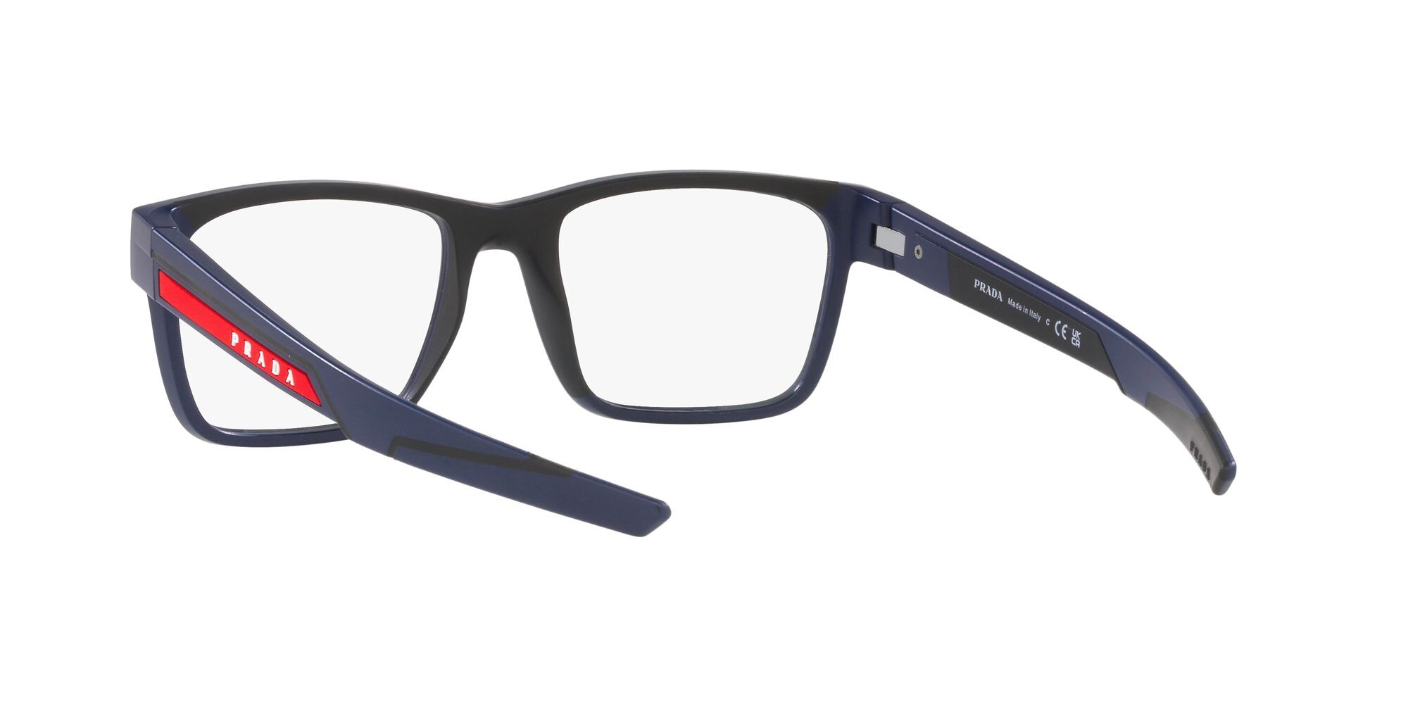 Eyeglasses Prada Linea Rossa PS 02PV (TFY1O1) color blu opaco shape square lenses lente demo