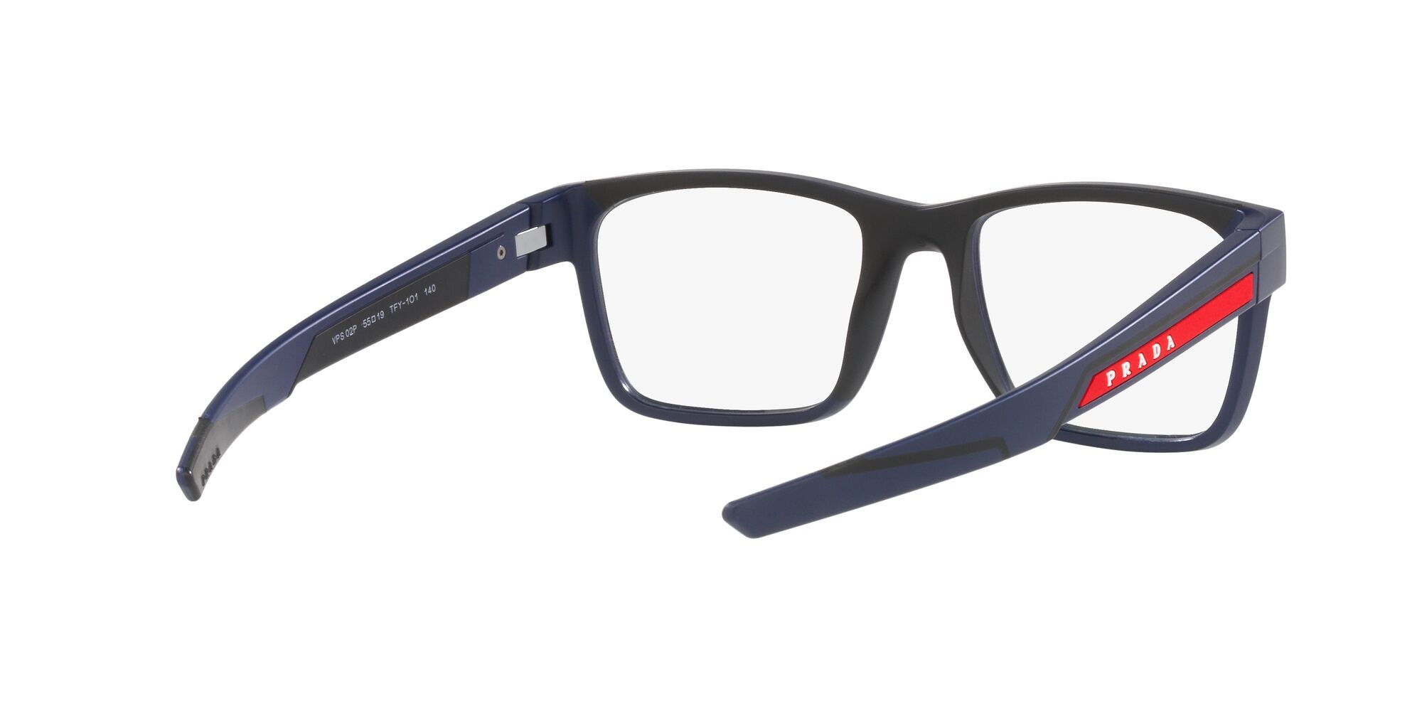 Eyeglasses Prada Linea Rossa PS 02PV (TFY1O1) color blu opaco shape square lenses lente demo
