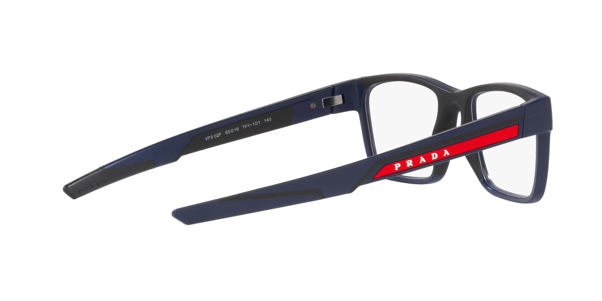Eyeglasses Prada Linea Rossa PS 02PV (TFY1O1) color blu opaco shape square lenses lente demo