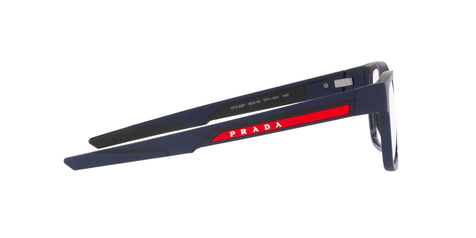 Eyeglasses Prada Linea Rossa PS 02PV (TFY1O1) color blu opaco shape square lenses lente demo